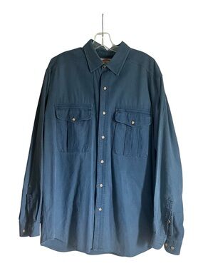 Vintage Banana Republic Utility Field Shirt Blue Heavy Cotton Men's